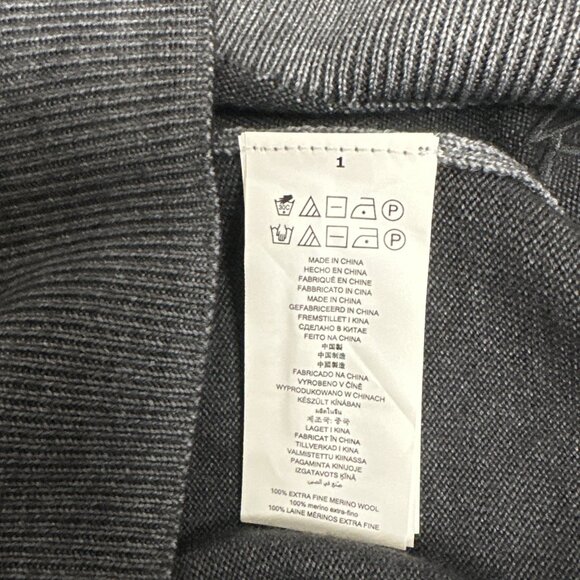 Michael Kors Men’s X-Large Sweater Half Zip Ash 100% Extrafine Merino Wool - Picture 9 of 10